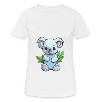 Koala mignon dessin animé kawaii aquarelle animal animal de compagnie - T-shirt respirant Femme - blanc - Devant - AI Model Female 172 dark (172cm)
