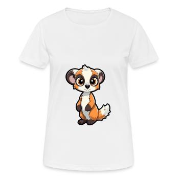 Lemur Cute Cartoon Kawaii Watercolor Animal Pet - Women's Breathable T-Shirt - white - Front - AI Model Female 172 dark (172cm)