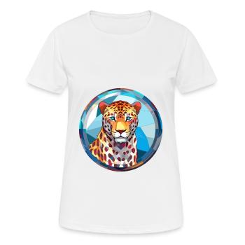 Leopard Stained Glass Colorful Cartoon Kawaii Anim - Women's Breathable T-Shirt - white - Front - AI Model Female 172 dark (172cm)