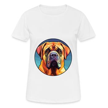 Mastiff Hund Bunte Karikatur Kawaii - Frauen T-Shirt atmungsaktiv - Weiß - Vorne - AI Model Female 172 dark (172cm)