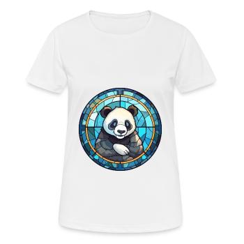 Panda Buntglas Bunte Karikatur Kawaii Tier - Frauen T-Shirt atmungsaktiv - Weiß - Vorne - AI Model Female 172 dark (172cm)