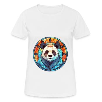 Panda Buntglas Bunte Karikatur Kawaii Tier - Frauen T-Shirt atmungsaktiv - Weiß - Vorne - AI Model Female 172 dark (172cm)