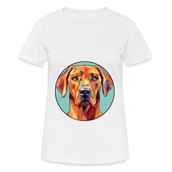 Rhodesian Ridgeback Hund Buntes Glas Buntes Auto - Frauen T-Shirt atmungsaktiv - Weiß - Vorne - AI Model Female 172 dark (172cm)