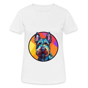 Scottish Terrier Dog Stained Glass Colorful Cartoo - Women's Breathable T-Shirt - white - Front - AI Model Female 172 dark (172cm)