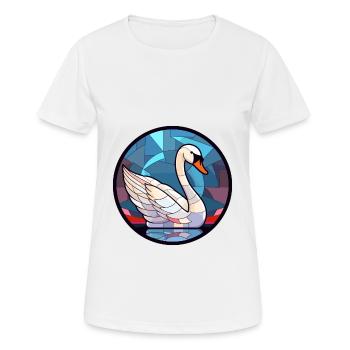 Schwanen-Buntglas-Cartoon-Kawaii-Tier - Frauen T-Shirt atmungsaktiv - Weiß - Vorne - AI Model Female 172 dark (172cm)