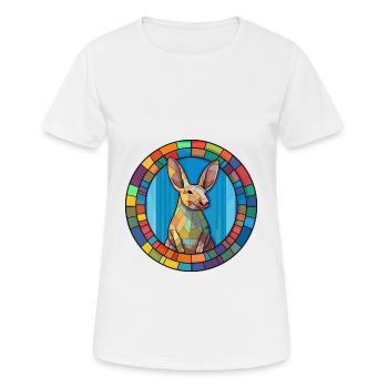 Erdferkel Buntglas Buntes Cartoon Kawaii Haustier - Frauen T-Shirt atmungsaktiv - Weiß - Vorne - AI Model Female 172 dark (172cm)