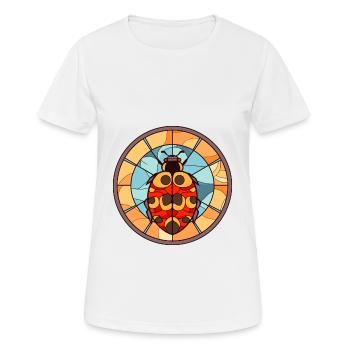 Ladybug Stained Glass Colorful Cartoon Kawaii Anim - Women's Breathable T-Shirt - white - Front - AI Model Female 172 dark (172cm)