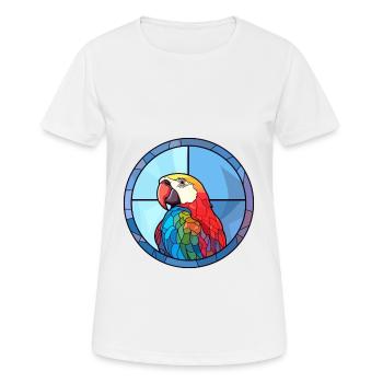 Papagei Buntglas Bunte Karikatur Kawaii Anima - Frauen T-Shirt atmungsaktiv - Weiß - Vorne - AI Model Female 172 dark (172cm)