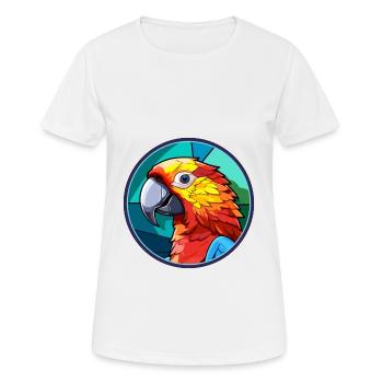 Papagei Buntglas Bunte Karikatur Kawaii Anima - Frauen T-Shirt atmungsaktiv - Weiß - Vorne - AI Model Female 172 dark (172cm)