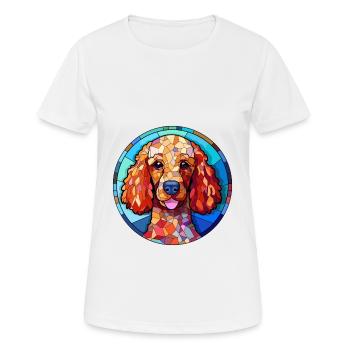 Pudel Hund Bunte Karikatur Kawaii A - Frauen T-Shirt atmungsaktiv - Weiß - Vorne - AI Model Female 172 dark (172cm)