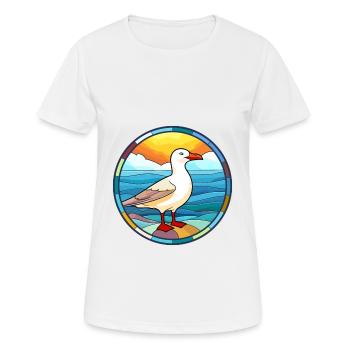 Möwe Buntes Glas Bunte Karikatur Kawaii Anim - Frauen T-Shirt atmungsaktiv - Weiß - Vorne - AI Model Female 172 dark (172cm)
