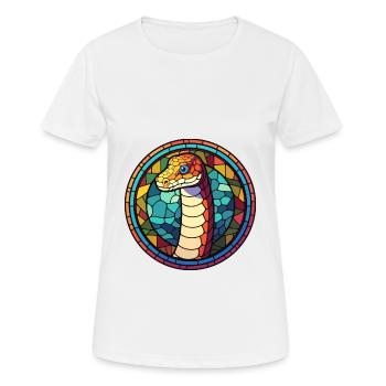 Schlange Buntes Buntes Cartoon Kawaii Tier - Frauen T-Shirt atmungsaktiv - Weiß - Vorne - AI Model Female 172 dark (172cm)