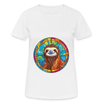 Faultier Buntes Buntes Cartoon-Kawaii-Tier - Frauen T-Shirt atmungsaktiv - Weiß - Vorne - AI Model Female 172 dark (172cm)
