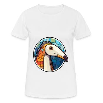 Anteater Stained Glass Colorful Cartoon Kawaii Ani - Women's Breathable T-Shirt - white - Front - AI Model Female 172 dark (172cm)