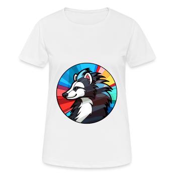 Skunk vitrail coloré dessin animé Kawaii Animal - T-shirt respirant Femme - blanc - Devant - AI Model Female 172 dark (172cm)
