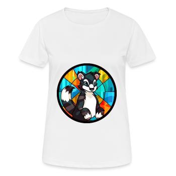 Skunk vitrail coloré dessin animé Kawaii Animal - T-shirt respirant Femme - blanc - Devant - AI Model Female 172 dark (172cm)