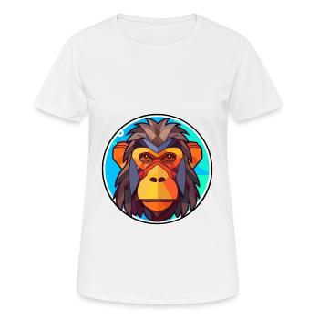 Pavian Bunte Karikatur Kawaii Anima - Frauen T-Shirt atmungsaktiv - Weiß - Vorne - AI Model Female 172 dark (172cm)