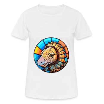 Armadillo Stained Glass Colorful Cartoon Kawaii An - Women's Breathable T-Shirt - white - Front - AI Model Female 172 dark (172cm)