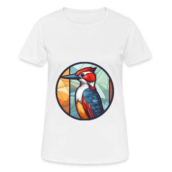 Pic vitrail coloré Cartoon Kawaii A - T-shirt respirant Femme - blanc - Devant - AI Model Female 172 dark (172cm)