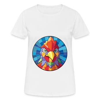 Huhn Buntes Glas Bunte Karikatur Kawaii Anim - Frauen T-Shirt atmungsaktiv - Weiß - Vorne - AI Model Female 172 dark (172cm)