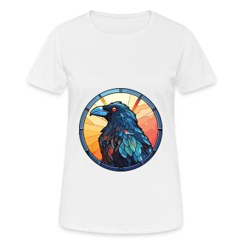 Krähe Buntglas Bunte Karikatur Kawaii Tier - Frauen T-Shirt atmungsaktiv - Weiß - Vorne - AI Model Female 172 dark (172cm)