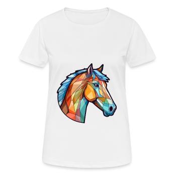 Pferd Bunte Karikatur Kawaii Tier - Frauen T-Shirt atmungsaktiv - Weiß - Vorne - AI Model Female 172 dark (172cm)