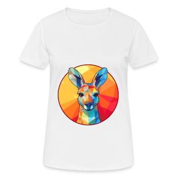 Kangaroo Stained Glass Colorful Cartoon Kawaii Ani - Women's Breathable T-Shirt - white - Front - AI Model Female 172 dark (172cm)
