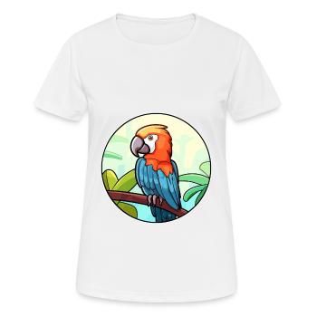 Papagei Buntglas Bunte Karikatur Kawaii Anima - Frauen T-Shirt atmungsaktiv - Weiß - Vorne - AI Model Female 172 dark (172cm)