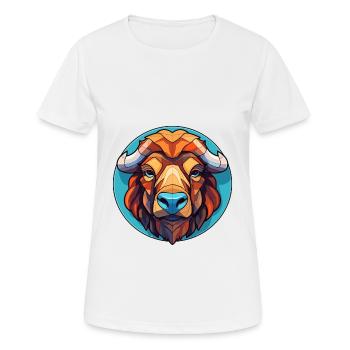 Bison-Buntglas-Cartoon-Kawaii-Tier - Frauen T-Shirt atmungsaktiv - Weiß - Vorne - AI Model Female 172 dark (172cm)