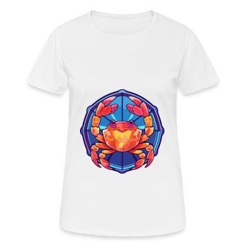 Krabben-Buntglas-Cartoon-Kawaii-Tier - Frauen T-Shirt atmungsaktiv - Weiß - Vorne - AI Model Female 172 dark (172cm)