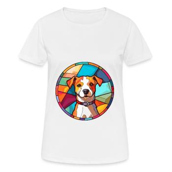 Hund Bunte Karikatur Kawaii Tier - Frauen T-Shirt atmungsaktiv - Weiß - Vorne - AI Model Female 172 dark (172cm)