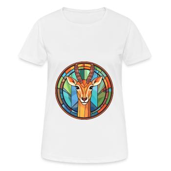 Impala Buntglas Bunte Karikatur Kawaii Anima - Frauen T-Shirt atmungsaktiv - Weiß - Vorne - AI Model Female 172 dark (172cm)
