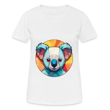 Koala vitrail coloré dessin animé Kawaii Animal - T-shirt respirant Femme - blanc - Devant - AI Model Female 172 dark (172cm)