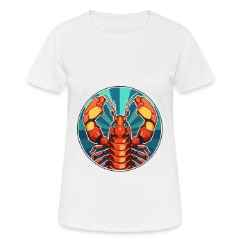 Lobster Stained Glass Colorful Cartoon Kawaii Anim - Women's Breathable T-Shirt - white - Front - AI Model Female 172 dark (172cm)