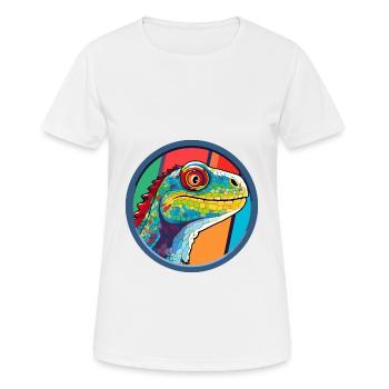 Eidechsen-Buntglas-Bunt-Cartoon-Kawaii-Anima - Frauen T-Shirt atmungsaktiv - Weiß - Vorne - AI Model Female 172 dark (172cm)