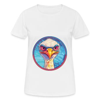 Autruche vitrail coloré dessin animé Kawaii Anim - T-shirt respirant Femme - blanc - Devant - AI Model Female 172 dark (172cm)