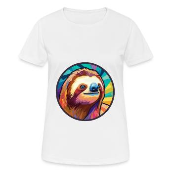 Faultier Buntes Buntes Cartoon-Kawaii-Tier - Frauen T-Shirt atmungsaktiv - Weiß - Vorne - AI Model Female 172 dark (172cm)