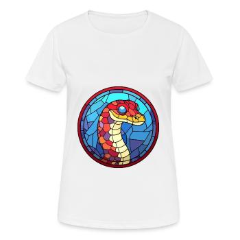 Schlange Buntes Buntes Cartoon Kawaii Tier - Frauen T-Shirt atmungsaktiv - Weiß - Vorne - AI Model Female 172 dark (172cm)