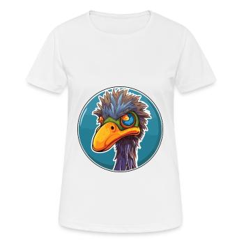 Emu Stained Glass Colorful Cartoon Kawaii Animal - Women's Breathable T-Shirt - white - Front - AI Model Female 172 dark (172cm)