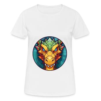 Drache Buntes Glas Bunte Karikatur Kawaii Anima - Frauen T-Shirt atmungsaktiv - Weiß - Vorne - AI Model Female 172 dark (172cm)