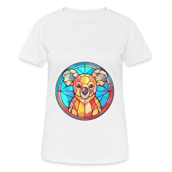 Koala vitrail coloré dessin animé Kawaii Animal - T-shirt respirant Femme - blanc - Devant - AI Model Female 172 dark (172cm)