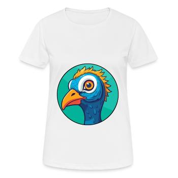 Paon vitrail coloré dessin animé Kawaii Anim - T-shirt respirant Femme - blanc - Devant - AI Model Female 172 dark (172cm)