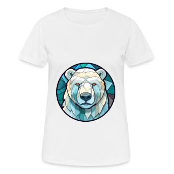 Polar Bear Stained Glass Colorful Cartoon Kawaii A - Women's Breathable T-Shirt - white - Front - AI Model Female 172 dark (172cm)