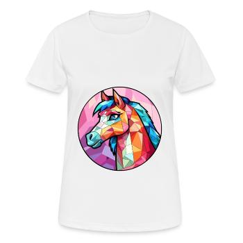Ponny Stained Glass Colorful Cartoon Kawaii Animal - Women's Breathable T-Shirt - white - Front - AI Model Female 172 dark (172cm)