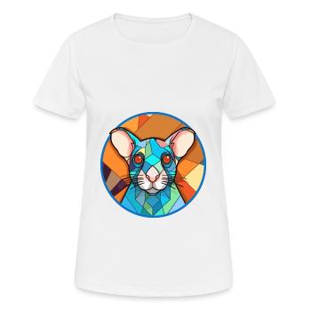 Ratten-Buntglas-Cartoon-Kawaii-Tier - Frauen T-Shirt atmungsaktiv - Weiß - Vorne - AI Model Female 172 dark (172cm)