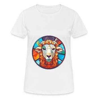 Schaf Buntes Glas Bunte Karikatur Kawaii Tier - Frauen T-Shirt atmungsaktiv - Weiß - Vorne - AI Model Female 172 dark (172cm)