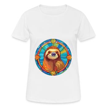 Faultier Buntes Buntes Cartoon-Kawaii-Tier - Frauen T-Shirt atmungsaktiv - Weiß - Vorne - AI Model Female 172 dark (172cm)