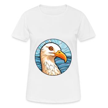 Seagull Stained Glass Colorful Cartoon Kawaii Anim - Women's Breathable T-Shirt - white - Front - AI Model Female 172 dark (172cm)
