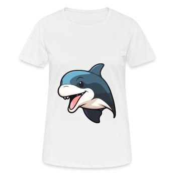 Orca Niedlich Glücklich Kawaii Cartoon Clipart Tier - Frauen T-Shirt atmungsaktiv - Weiß - Vorne - AI Model Female 172 dark (172cm)