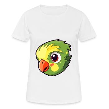Papagei Niedlich Glücklich Kawaii Cartoon Clipart Tier - Frauen T-Shirt atmungsaktiv - Weiß - Vorne - AI Model Female 172 dark (172cm)